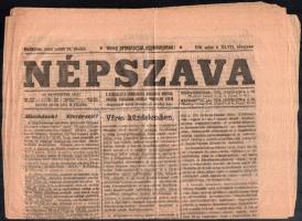 1919 Vörös Újság II. évf. július 30., a Magyar Tanácsköztársaság idejéből + a Népszava július 18-i s...