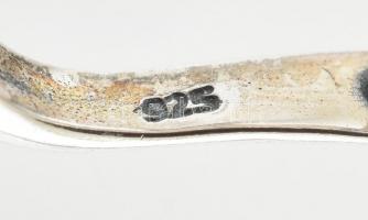 Ezüst(Ag) fülbevalópár nyers csiszolt rubinnal, jelzett, h: 3,5 cm, bruttó: 8,79 g