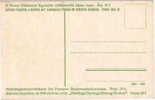 Fiume, Rijeka; A Recina völgye, Zakalj hídja. A Fiumei Diákasztal-Egyesület jótékonycélú képeslapja ...