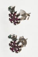 Ezüst(Ag) virágos fülbevalópár, jelzett, h: 1 cm, bruttó: 1,57 g
