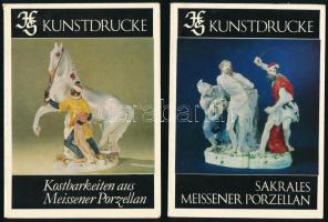 cca 1980 Meisseni porcelán 2 db reklám prospektus, színes képekkel illusztrált, német nyelven