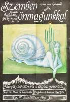 1978 Balla Margit: Szemben önmagunkkal, rendezte Ingmar Bergman, filmplakát, hajtott, 56×40 cm