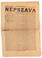 1919 Népszava XLVII. évf. 158. sz., 1919. júl. 4., a Magyar Tanácsköztársaság idejéből, 10 p., sérült