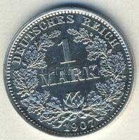 Német Birodalom/Császárság 1907E 1M Ag T:2/3+