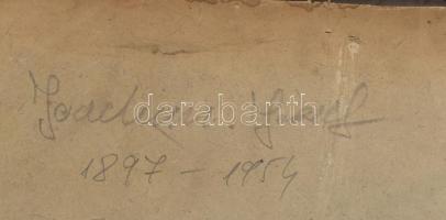 Joachim József (1897-1954): Budafoki részlet. Olaj, karton. Jelzés nélkül, a hátoldalán a festő nevé...