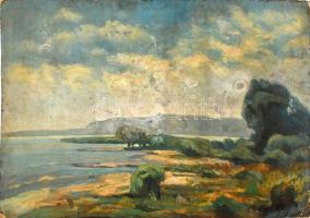 Joachim József (1897-1954): Budafoki részlet. Olaj, karton. Jelzés nélkül. Kétoldalas mű, a hátoldal...