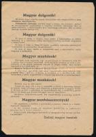 1945 "Magyar dolgozók!", "Magyarok!", 2 db szovjetellenes, a harc folytatására b...