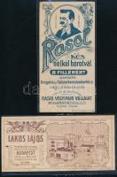 cca 1910-1920 Vegyes számolócédula tétel, 5 db: 

cca 1910 Lakos Lajos Takaréktűzhely-Gyáros Cs. é...