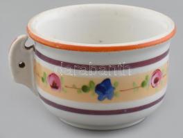 Komacsésze, irizáló réteggel festett porcelán, jelzés nélkül, kopásnyomokkal, m:7cm, d:11cm