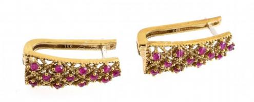 Aranyozott ezüst(Ag) fülbevalópár, jelzett, h: 2,5 cm, bruttó: 5,73 g