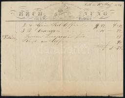 1840-1844 Vegyes számla tétel, 3 db: 
1844 Wien, Dampfschiffarts-Gesellschaft (DDSG) fejléces száml...