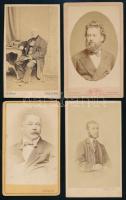 cca 1863-1900 Vegyes férfi portréfotó tétel, 6 db keményhátú fotó, benne bécsi és Carlsbad-i, prágai...