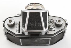 Ihagee Exa fényképezőgép Zeiss Tessar 2,8:50 objektívvel, bőr tokkal, nincs kipróbálva