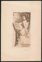 1962-1967 Kékesi László (1919-1993) 4 db ex libris-se, rézkarcok, papírok, jelzettek, közte 3 erotik...