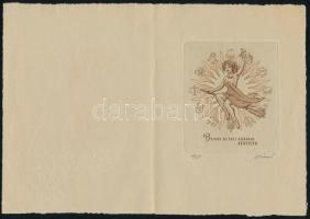 1962-1967 Kékesi László (1919-1993) 4 db ex libris-se, rézkarcok, papírok, jelzettek, közte 3 erotik...