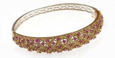 Aranyozott ezüst(Ag) karperec, jelzett, 5×6 cm, bruttó: 18,14 g