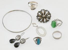 Ezüst(Ag) vegyes ékszertétel, jelzéssel és jelzés nélkül, bruttó: 41,6 g