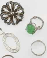 Ezüst(Ag) vegyes ékszertétel, jelzéssel és jelzés nélkül, bruttó: 41,6 g