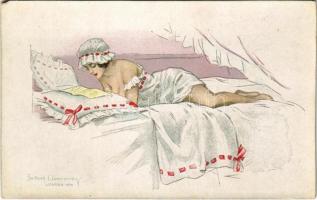 Erotic lady art postcard. Ars Parva 381-4. s: Clemency (EM)