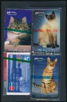 Macskák 3 db klf telefonkártya + Magyar Takarékszövetkezeti Bank telefonkártya, kis példányszámúak