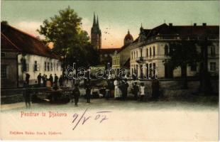 1907 Diakovár, Djakovo, Dakovo; Fő tér / main square