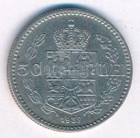 Románia 1937. 50L Ni "II. Károly" T:2,2-
Romania 1937. 50 Lei Ni "Carol II" C:X...