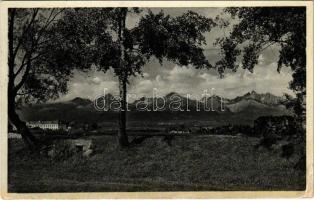 1939 Tátra, Magas-Tátra, Vysoké Tatry; Poprád felől / general view from Poprad. Foto Bresel (ázott sarkak / wet corners)