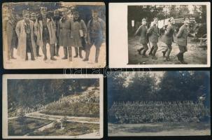 cca 1914-1918 6 db I. világháborús katonai fotó és fotólap, vegyes állapotban, 14x9 cm körüli méretben / 6 photos of WWI soldiers, approx. 14x9 cm