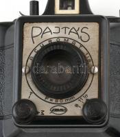 Gamma Pajtás fényképezőgép, Achromat 1:8/80 mm objektívvel, 6x6 cm filmformátum, eredeti bőr tokjába...