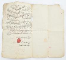 1831 Kiskunszabadszállás város szerződése jakabszállási földek bérbe adásáról. Kettő beírt oldal. A ...