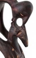 Afrikai faragott fa szobor, m:29cm
