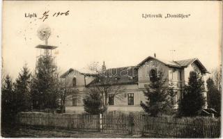 1906 Lipik, Ljvtovnik Domisljen / Villa, szélmalom / villa, windmill (EK)