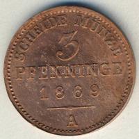 Német Államok / Poroszország 1869. 3Pf T:3-