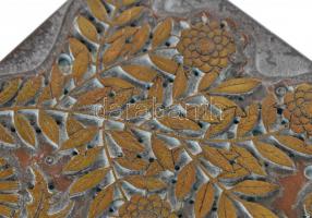 Göröntsér Greff Lajos (1888-1976): Virágos textil nyomúdúc. Iparművészetileg zsűrizett. Réz és fa. J...