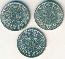 Német Birodalom / Weimari Köztársaság 1928 A,E,J 50Rpf 3klf T:3+,3