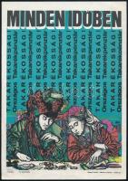 cca 1980 OTP villamosplakát, 2 db, 24,5×17,5 cm