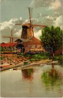 1917 Folklore art postcard with windmills. Serie 46. No. 1844. (EK)