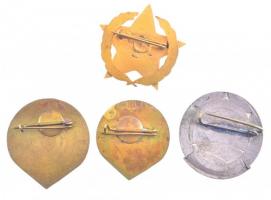 ~1960-1970. 4db-os magyar jelvénytétel, közte "A Külkereskedelem Kiváló Dolgozója" aranyoz...