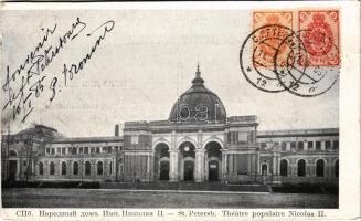 1905 Saint Petersburg, Sankt-Peterburg, Leningrad; Theatre populaire Nicolas II. TCV card (EK)