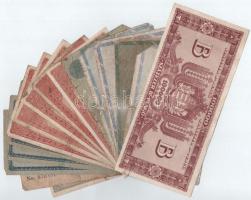 16db-os vegyes korona, pengő, adópengő bankjegy tétel T:II-III-