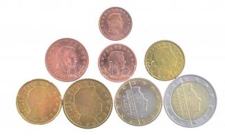 Luxemburg 2002-2006. 1c-2E (8xklf) forgalmi összeállítás T:1-,2 patina, kis karc Luxembourg 2002-2006. 1 Cent - 2 Euro (8xdiff) coin set C:AU,XF patina, scratch