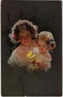 1922 Lady with child s: Knoefel (EK)