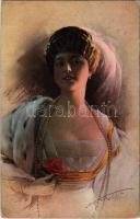 1916 Erotic lady art postcard s: Knoefel (EK)