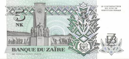 Zaire 1985-1995. 10 klf bankjegy T:I