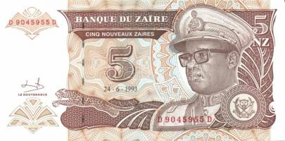 Zaire 1985-1995. 10 klf bankjegy T:I