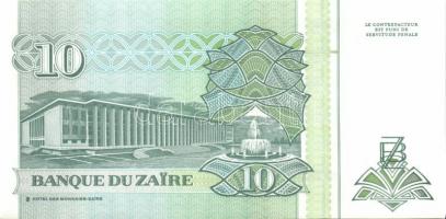 Zaire 1985-1995. 10 klf bankjegy T:I