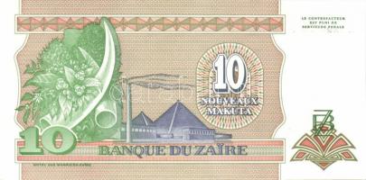 Zaire 1985-1995. 10 klf bankjegy T:I