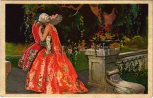 1930 Italian lady art postcard. Degami 1062. s: Mauzan (EK)