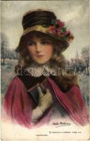 1925 Devotion. Lady art postcard. Reinthal & Newman No. 820. s: Philip Boileau (EK)
