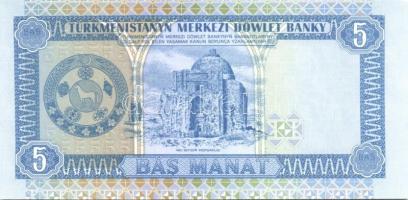 Türkmenisztán 5 klf modern bankjegy T:I